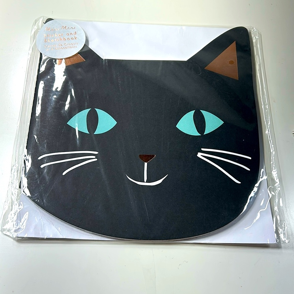 New Meri Meri Halloween Cat Sticker Sketch Book